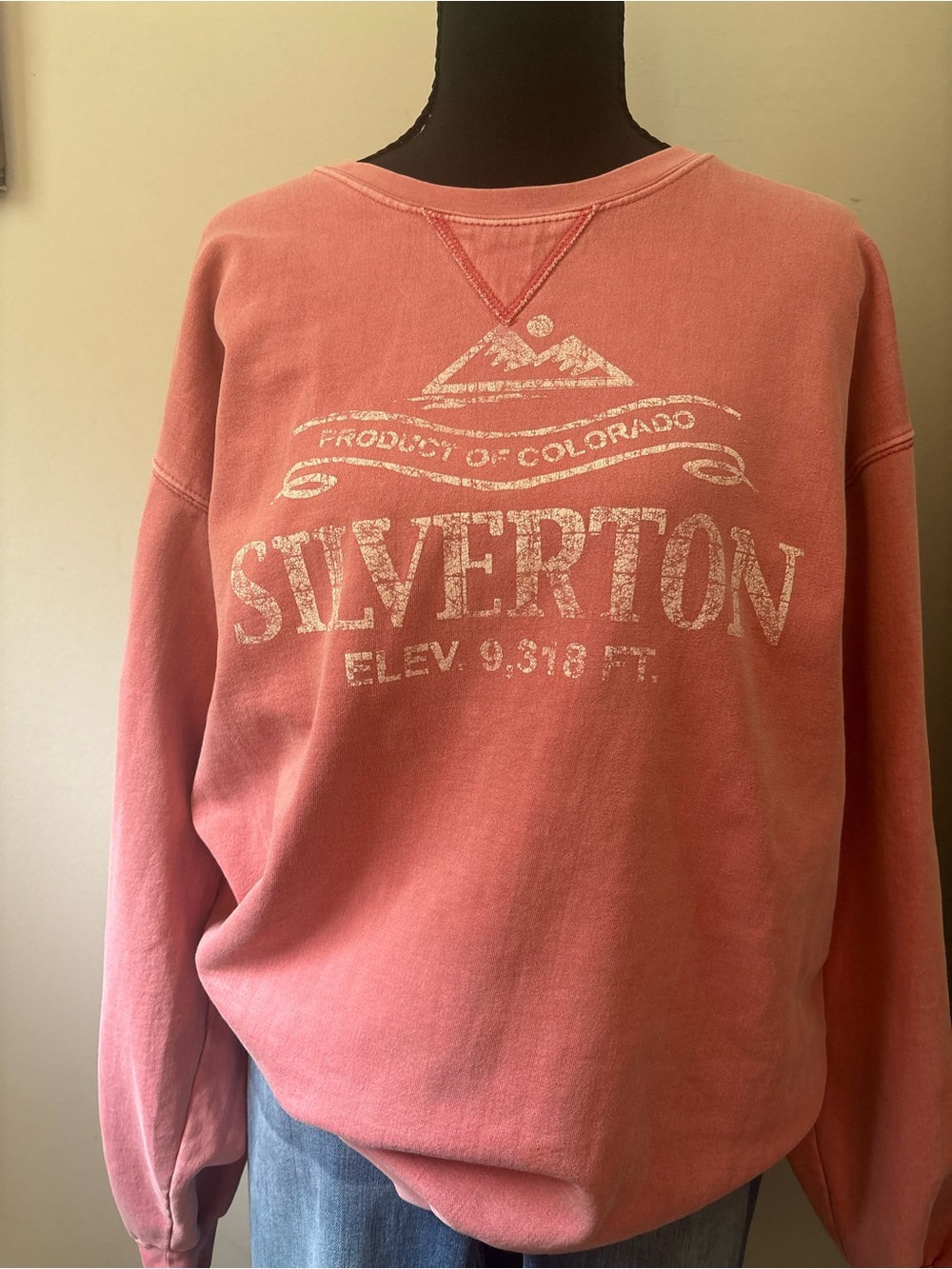 Vintage Silver Jeans Pink Graphic Crewneck Sweatshirt Women’s Size Large